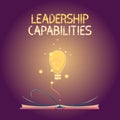 Conceptual hand writing showing Leadership Capabilities. Business photo text Set of Performance Expectations a Leader Competency