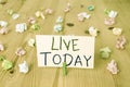 Conceptual hand writing showing Live Today. Business photo text spend your life doing what you want Live in the present Royalty Free Stock Photo