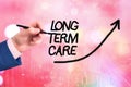 Conceptual hand writing showing Long Term Care. Business photo text assistance with the basic an individualal tasks of Royalty Free Stock Photo