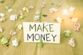 Conceptual hand writing showing Make Money. Business photo text making a profit or giving the opportunity to make a Royalty Free Stock Photo