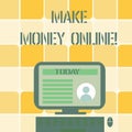 Conceptual hand writing showing Make Money Online. Business photo text making profit using internet like freelancing or Royalty Free Stock Photo