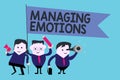 Conceptual hand writing showing Managing Emotions. Business photo text Controlling feelings in oneself Maintain composure