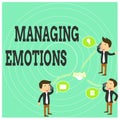 Conceptual hand writing showing Managing Emotions. Business photo text Controlling feelings in oneself Maintain
