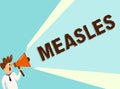 Conceptual hand writing showing Measles. Business photo text Infectious viral disease causing fever and a red rash on