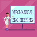 Conceptual hand writing showing Mechanical Engineering. Business photo text deals with Design Manufacture Use of