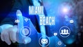 Conceptual hand writing showing Miami Beach. Business photo text the coastal resort city in MiamiDade County of Florida