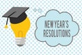 Conceptual hand writing showing New Year s is Resolutions. Business photo showcasing Wishlist List of things to