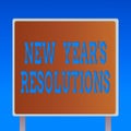 Conceptual hand writing showing New Year S Resolutions. Business photo showcasing reflection of goals, plan and