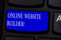 Conceptual hand writing showing Online Website Builder. Business photo text Program or tool that help you construct a