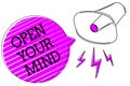 Conceptual hand writing showing Open Your Mind. Business photo text Be open-minded Accept new different things ideas situations Me