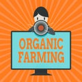 Conceptual hand writing showing Organic Farming. Business photo showcasing an integrated farming system that strives for