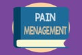 Conceptual hand writing showing Pain Management. Business photo showcasing a branch of medicine employing an interdisciplinary app