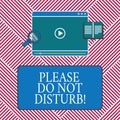 Conceptual hand writing showing Please Do Not Disturb. Business photo text Let us be quiet and rest Hotel room sign Royalty Free Stock Photo