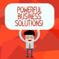 Conceptual hand writing showing Powerful Business Solutions. Business photo text ideas used to help a company achieve Royalty Free Stock Photo