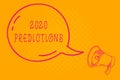 Conceptual hand writing showing 2020 Predictions. Business photo text list of things you feel that going to happen without proof Royalty Free Stock Photo