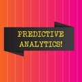 Conceptual hand writing showing Predictive Analytics. Business photo showcasing Method to forecast Perforanalysisce Statistical Royalty Free Stock Photo