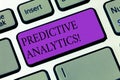 Conceptual hand writing showing Predictive Analytics. Business photo showcasing Method to forecast Perforanalysisce Royalty Free Stock Photo