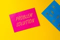 Conceptual hand writing showing Problem Solution. Business photo text solving consists of using generic methods in Royalty Free Stock Photo