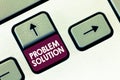Conceptual hand writing showing Problem Solution. Business photo text solving consists of using generic methods in Royalty Free Stock Photo