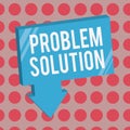 Conceptual hand writing showing Problem Solution. Business photo text solving consists of using generic methods in orderly manner Royalty Free Stock Photo