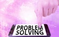 Conceptual hand writing showing Problem Solving. Business photo text process of finding solutions to difficult or Royalty Free Stock Photo