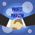 Conceptual hand writing showing Profit Margin. Business photo text amount by which revenue from sales exceeds costs in a Royalty Free Stock Photo