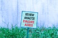 Conceptual hand writing showing Review Analyze Evaluate Assess. Business photo showcasing Evaluation of perforanalysisce