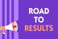 Conceptual hand writing showing Road To Results. Business photo text Business direction Path Result Achievements Goals Progress Me