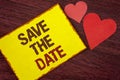 Conceptual hand writing showing Save The Date. Business photo text Organizing events well make day special by event organizers wri Royalty Free Stock Photo