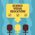 Conceptual hand writing showing Science Visual Education. Business photo showcasing Use infographic to understand ideas