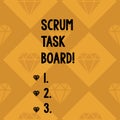 Conceptual hand writing showing Scrum Task Board. Business photo showcasing visual display progress of team during task