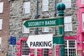 Conceptual hand writing showing Security Badge. Business photo showcasing Credential used to gain accessed on the