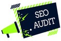 Conceptual hand writing showing Seo Audit. Business photo showcasing Search Engine Optimization validating and verifying process M Royalty Free Stock Photo