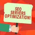 Conceptual hand writing showing Seo Servers Optimization. Business photo text SEO network working at maximum efficiency