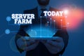 Conceptual hand writing showing Server Farm. Business photo text a group of computers acting as servers and housed Royalty Free Stock Photo