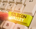 Conceptual hand writing showing Silicon Valley. Business photo showcasing home to analysisy startup and global technology Royalty Free Stock Photo