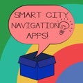 Conceptual hand writing showing Smart City Navigation Apps. Business photo text Connected technological advanced modern Royalty Free Stock Photo