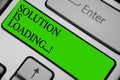 Conceptual hand writing showing Solution Is Loading.... Business photo showcasing thinking of way to solve big problems Diagnoses Royalty Free Stock Photo