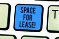 Conceptual hand writing showing Space For Lease. Business photo text Available location for rent to use for commercial Royalty Free Stock Photo