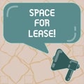 Conceptual hand writing showing Space For Lease. Business photo text Available location for rent to use for commercial Royalty Free Stock Photo