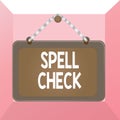 Conceptual hand writing showing Spell Check. Business photo text to use a computer program to find and correct spelling Royalty Free Stock Photo