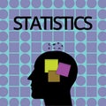 Conceptual hand writing showing Statistics. Business photo text Science Collecting analyzing numerical data in large Royalty Free Stock Photo