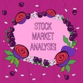 Conceptual hand writing showing Stock Market Analysis. Business photo showcasing Enables investors to know the worth