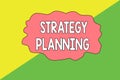 Conceptual hand writing showing Strategy Planning. Business photo showcasing A systematic process of envisioning a desired future Royalty Free Stock Photo