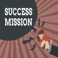 Conceptual hand writing showing Success Mission. Business photo showcasing getting job done in perfect way with no mistakes Task Royalty Free Stock Photo