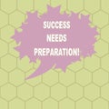 Conceptual hand writing showing Success Needs Preparation. Business photo text Readiness for a future to accomplish goals Oval