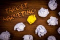 Conceptual hand writing showing Target Marketing. Business photo showcasing Market Segmentation Audience Targeting Customer Select Royalty Free Stock Photo