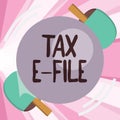 Conceptual hand writing showing Tax E File. Business photo showcasing System submitting tax documents to US Internal