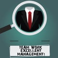 Conceptual hand writing showing Team Work Excellent Management. Business photo text Efficient Best good group direction