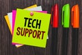 Conceptual hand writing showing Tech Support. Business photo showcasing Assisting individuals who are having technical problems Pa Royalty Free Stock Photo